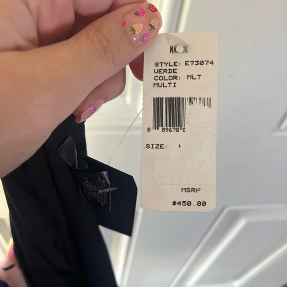 Josie by Natori NWT Black Leaf Halter Jumpsuit size 16 floral colorful women’s - Picture 10 of 11